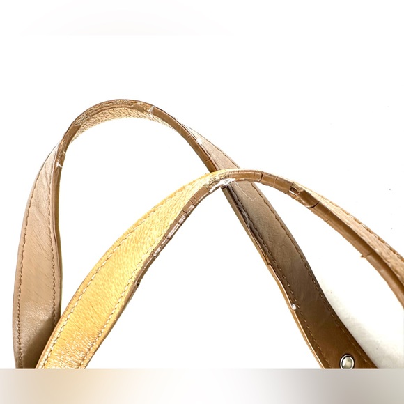 Coach Gallery F13761 Golden Tan Patent Leather Medium Shoulder Bag Turn Locks - Picture 11 of 12